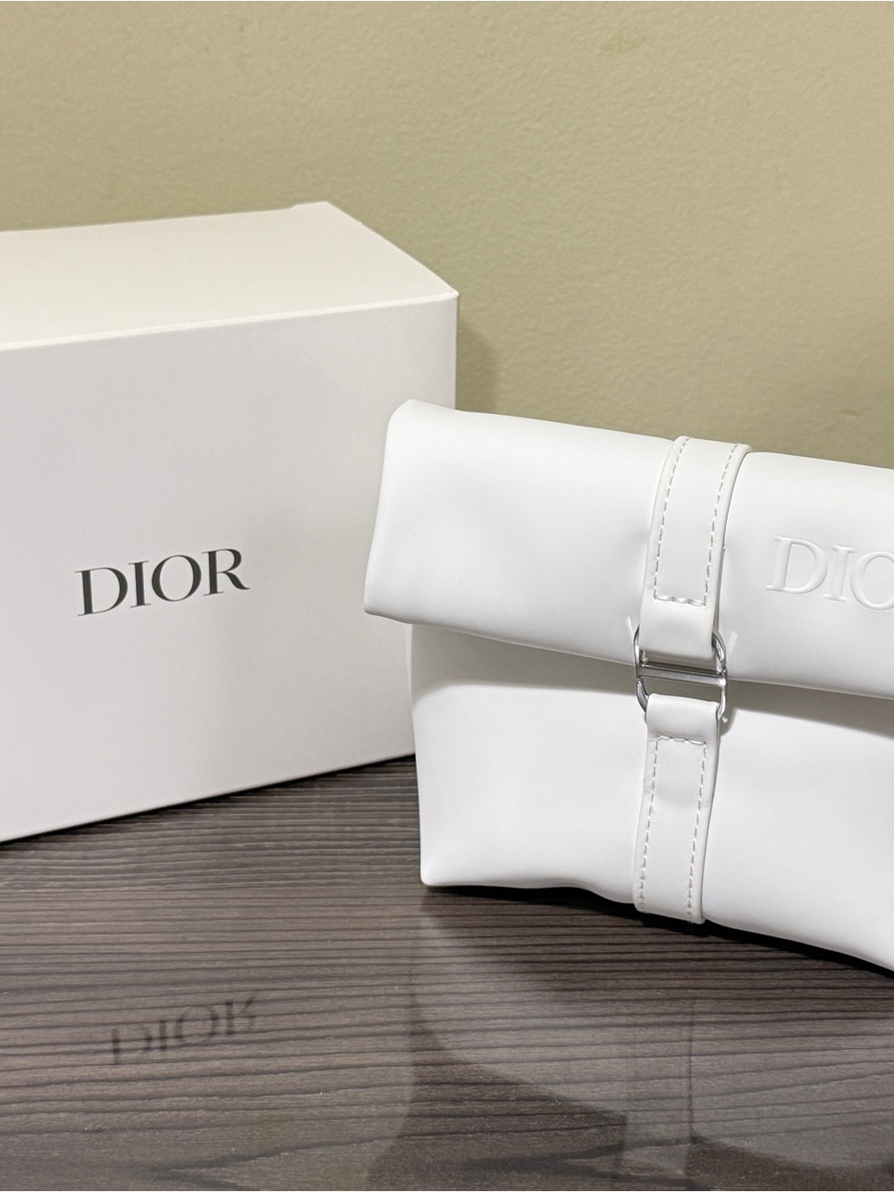 Dior white pouch bag